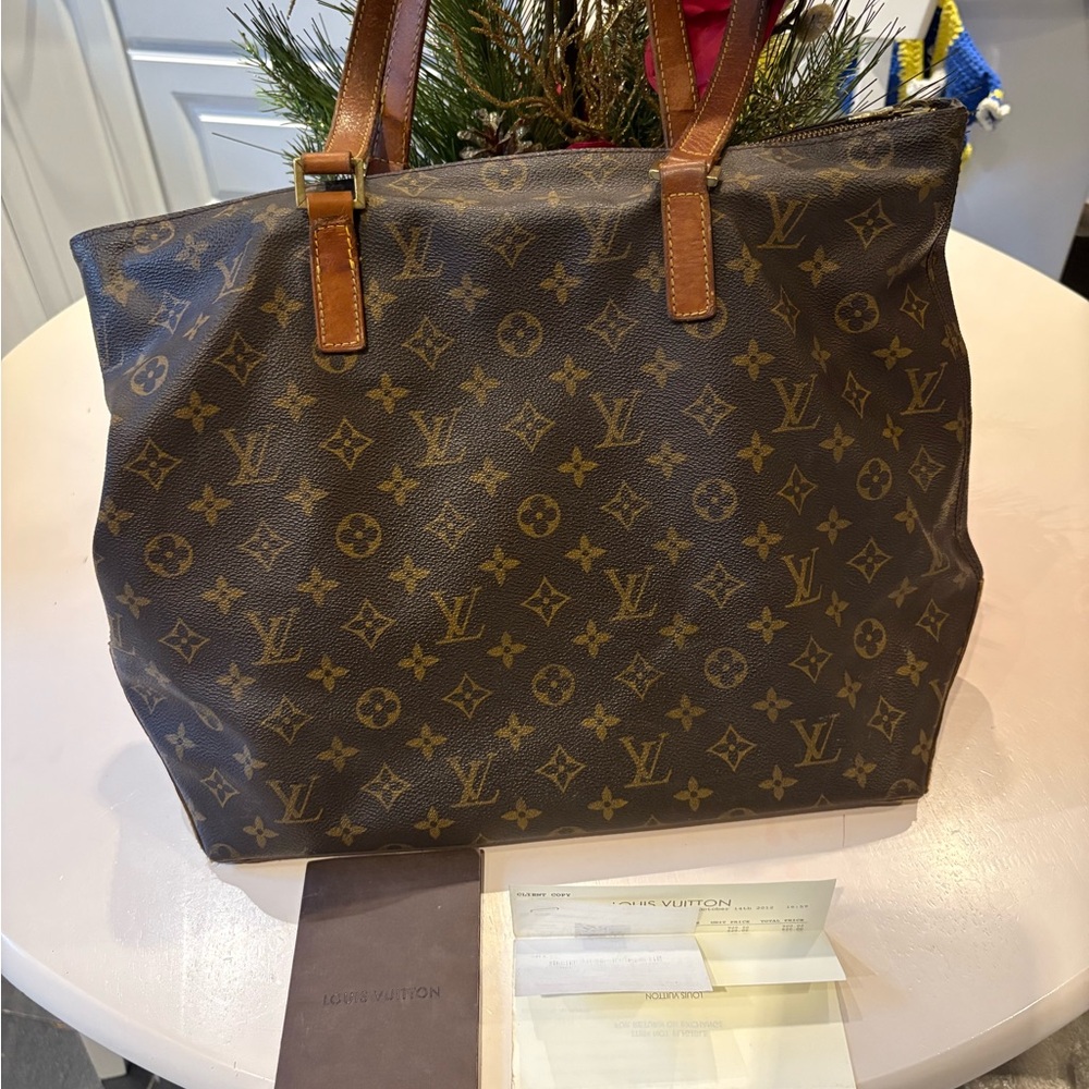 Authentic w receipt Louis Vuitton Brown Monogram Never full tote bag